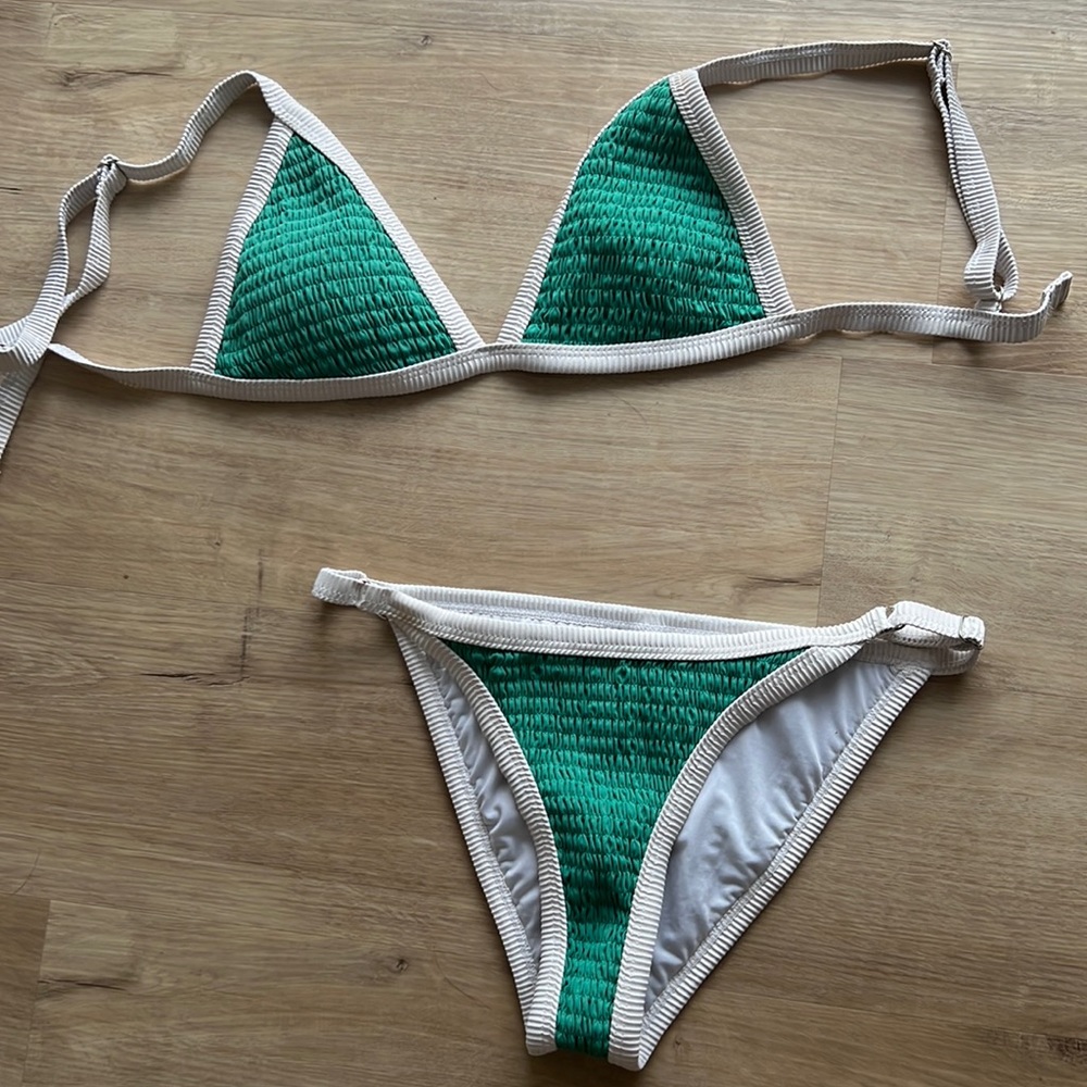 Green, full coverage bikini